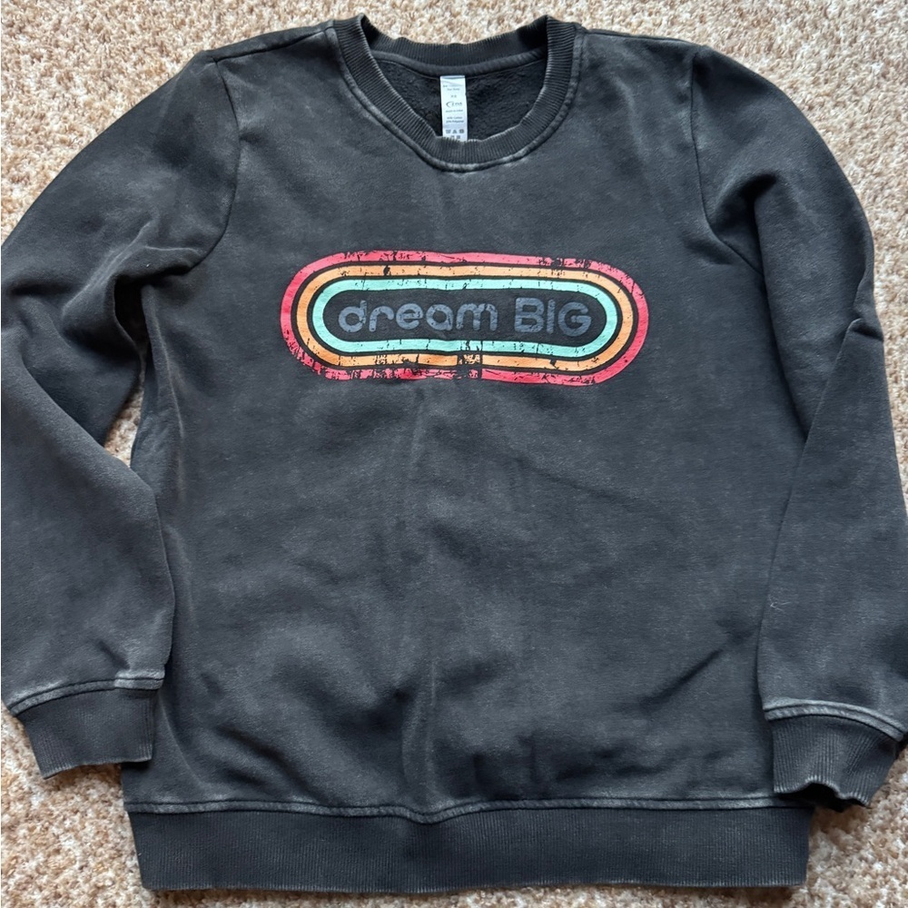 Zyia Active Black "dream Big” Sweatshirt size Xsmall Crewneck